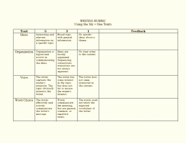 Writing essay rubric