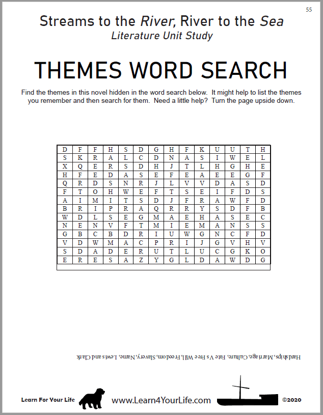 Streams to the River Theme Word Search
