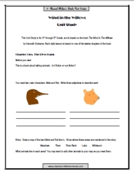 wind in the willows worksheet