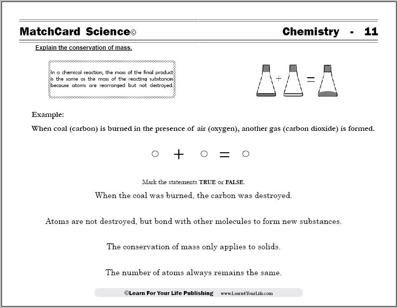 Conservation of Mass Worksheet