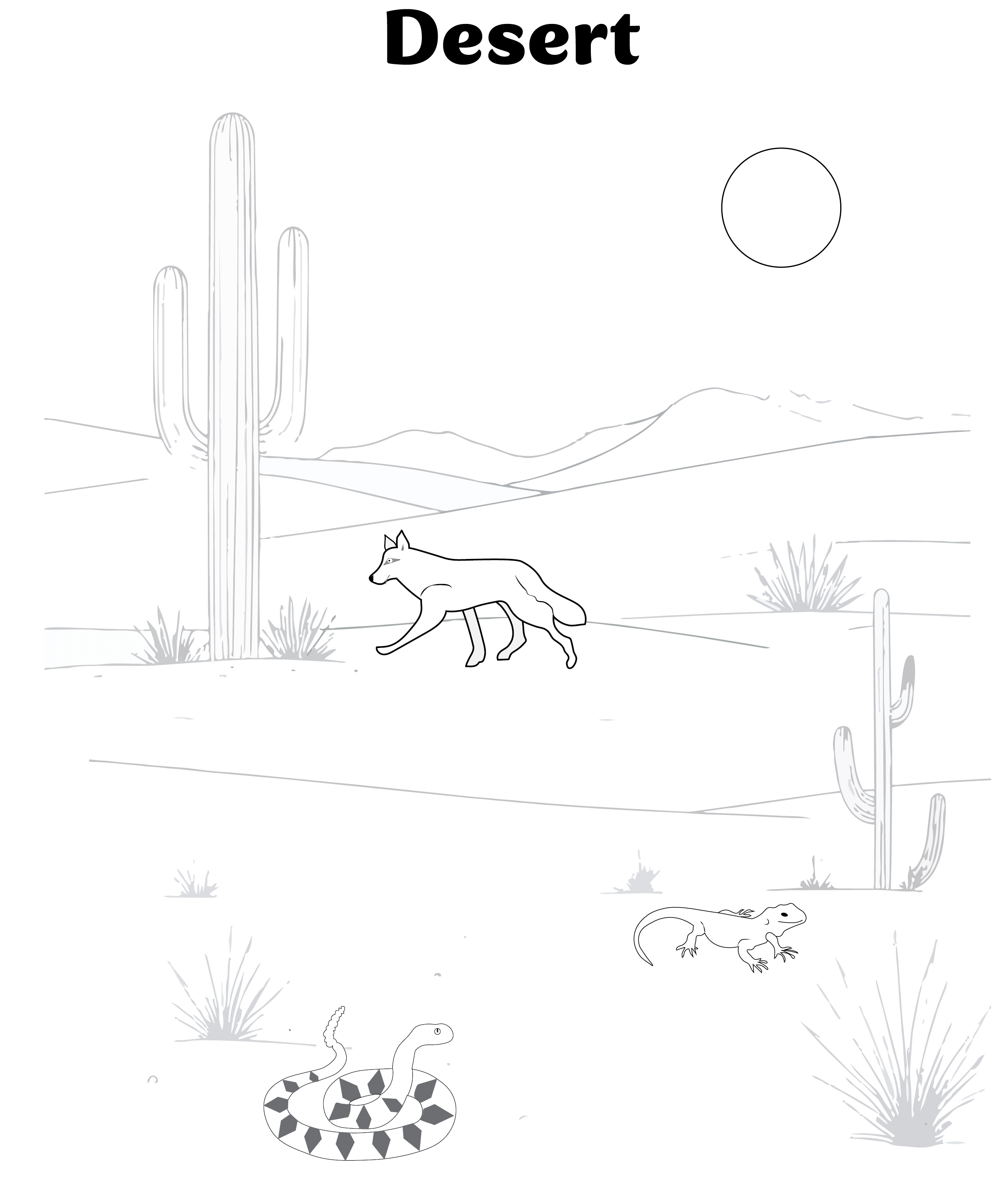 Desert Coloring Page