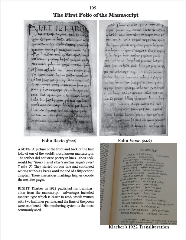 First Page of Beowulf Manuscript