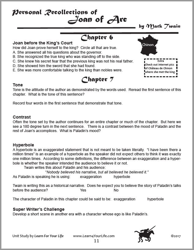 Joan or Arc Student Study Guide Page