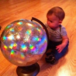 baby and globe