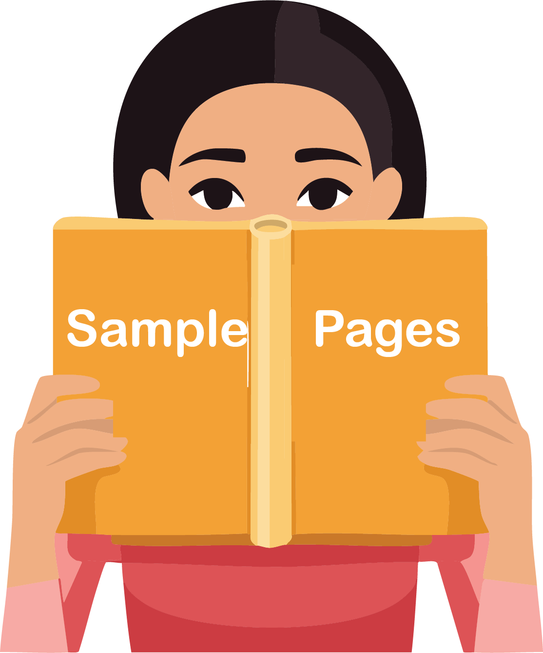 Face looking at sample pages