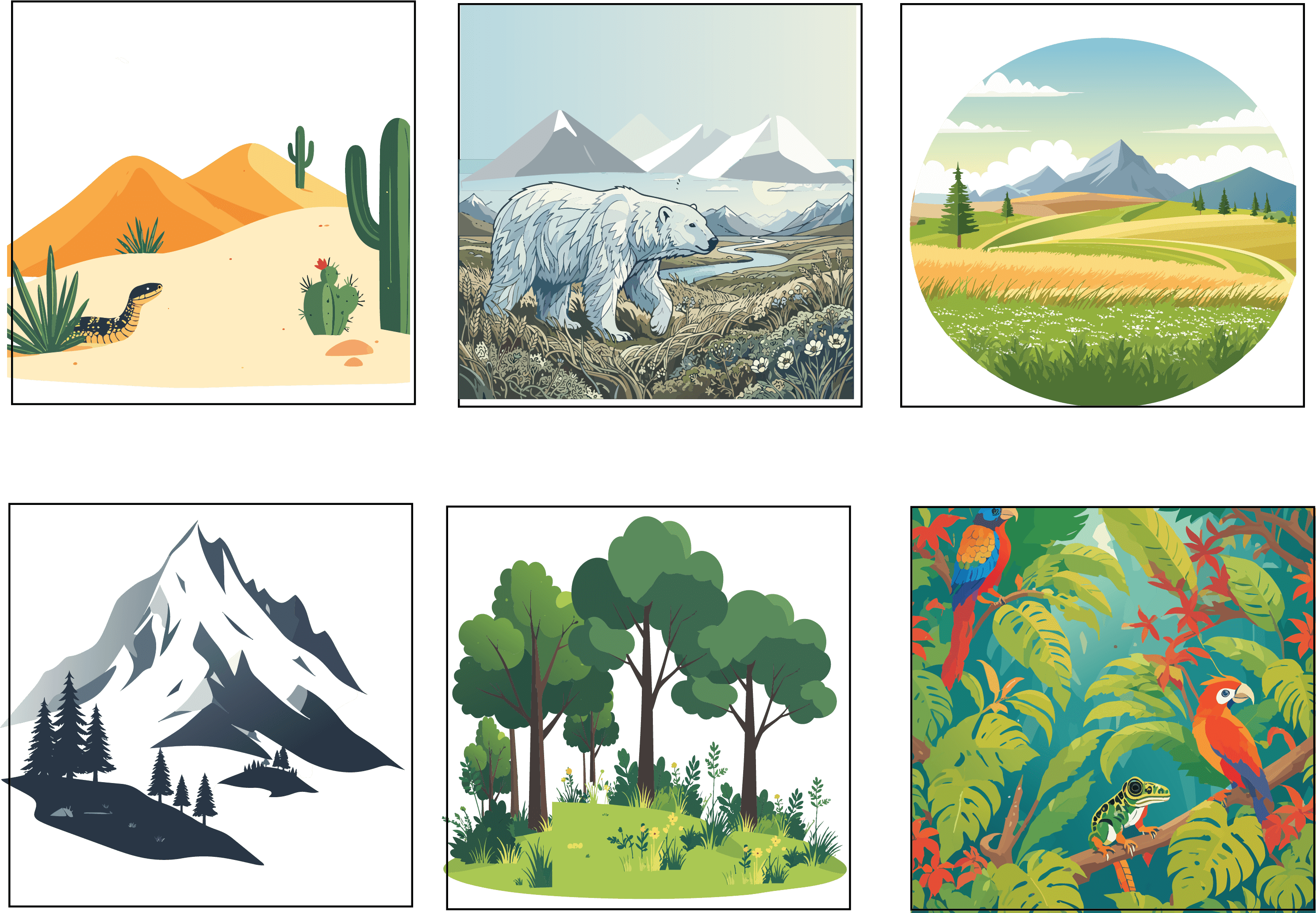 Flashcard Set C - Six Ecosystems