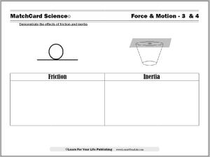 Friction and Inertia Worksheet