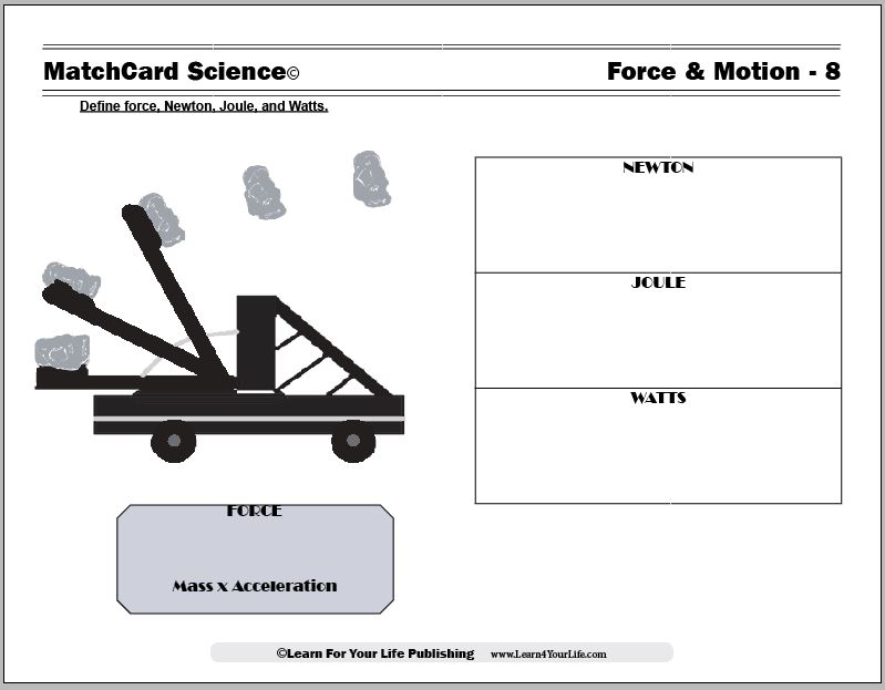 Newtons, Joules, and Watts Worksheet