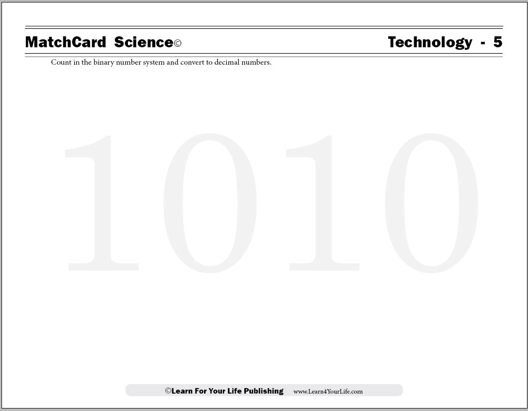 binary worksheet