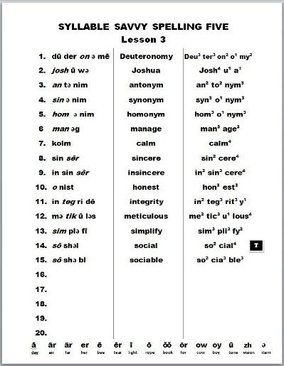 Syllable Savvy Columns