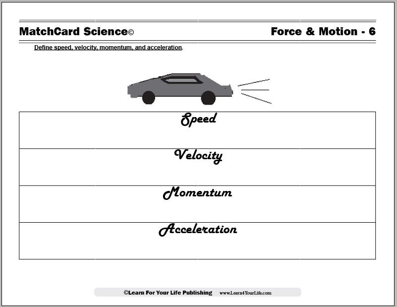 Speed and Velocity Worksheet