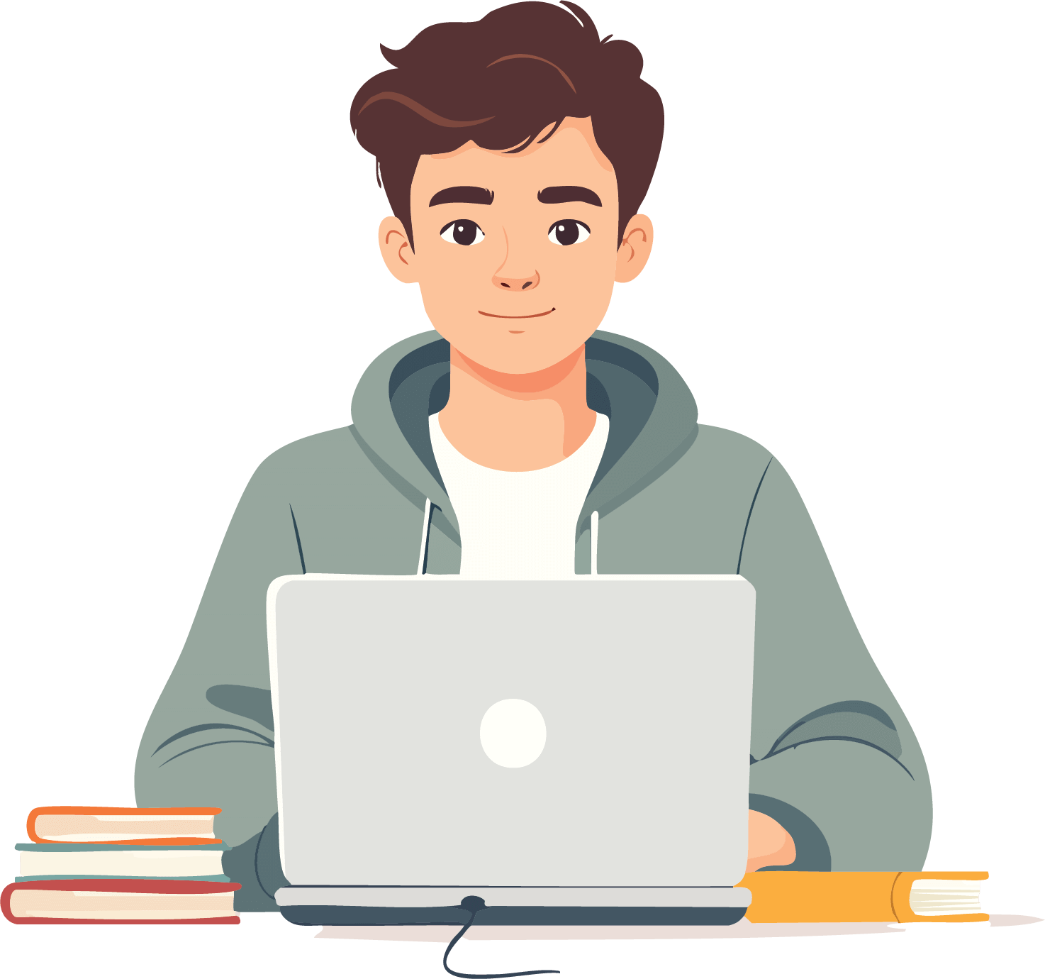 teen boy at computer