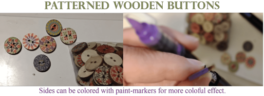 Wood Buttons with Patterns