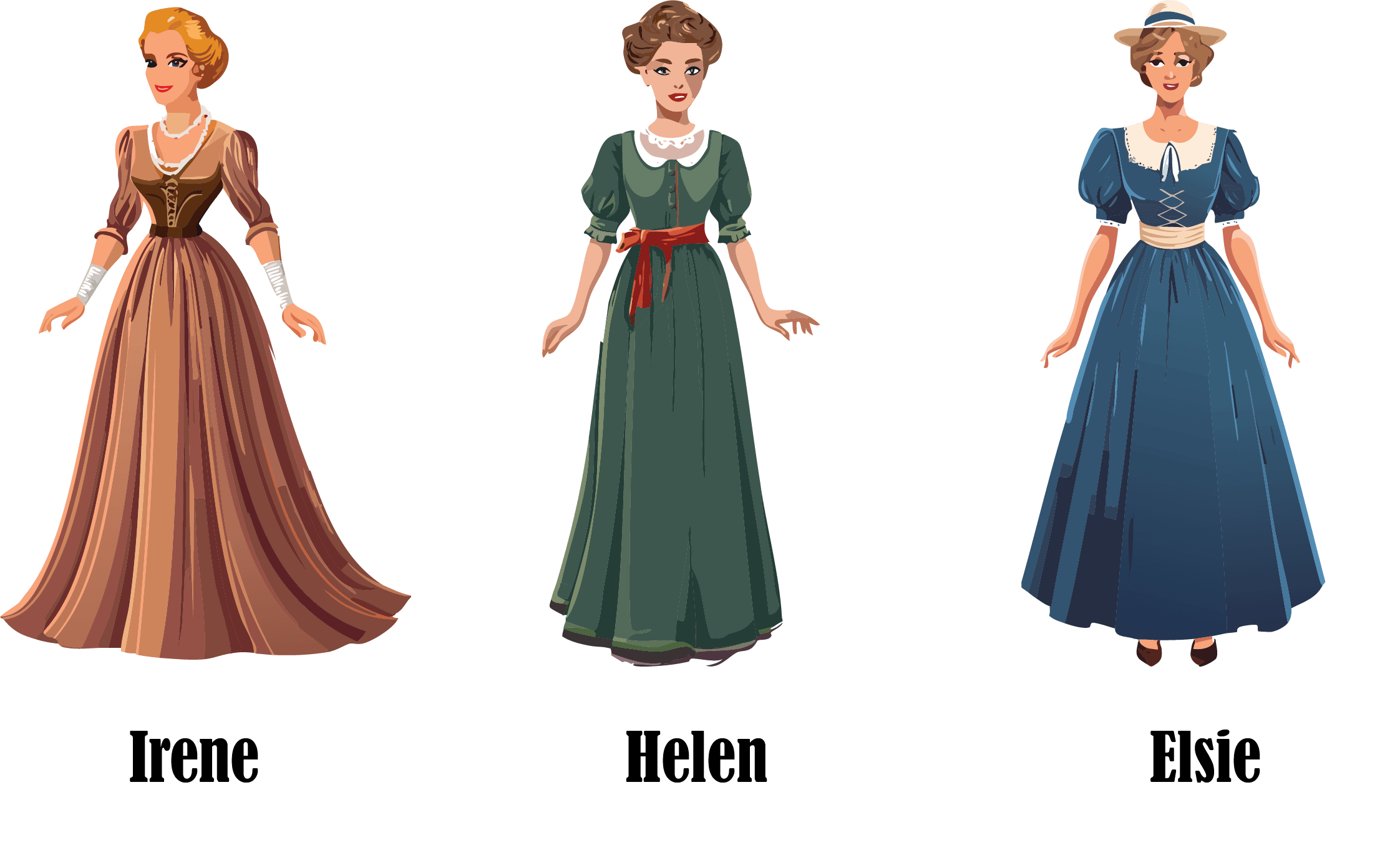 Irene Adler, Helen, Elsie Cubitt in Sherlock Holmes