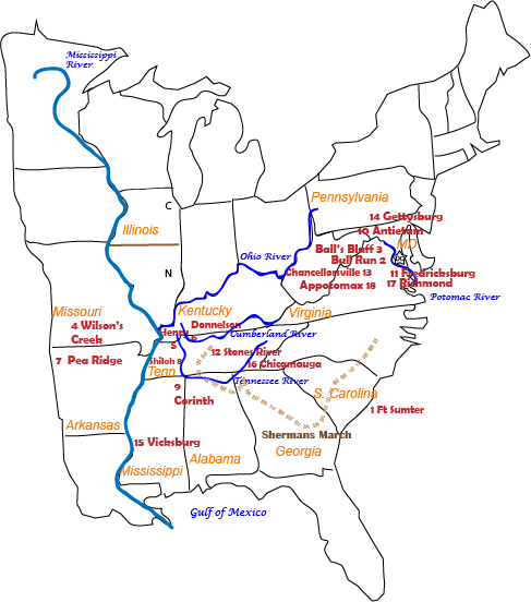 Across Five Aprils Map