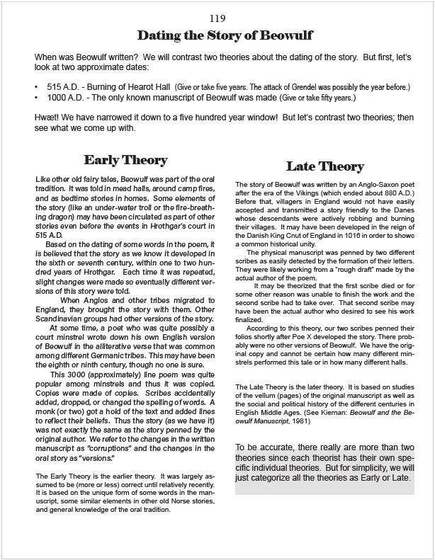 Theories About the Dating of Beowulf