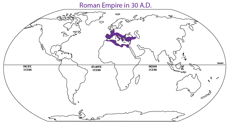 World Map of Roman Empire at time of Bronze Bow