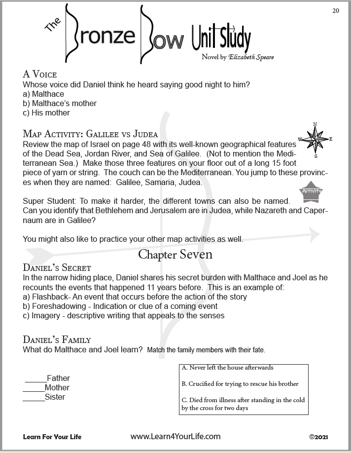Bronze Bow Worksheet