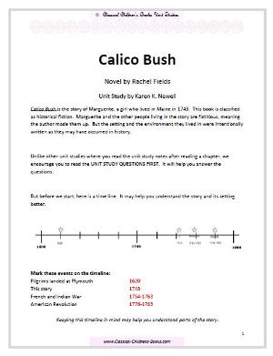 calico bush lesson plans