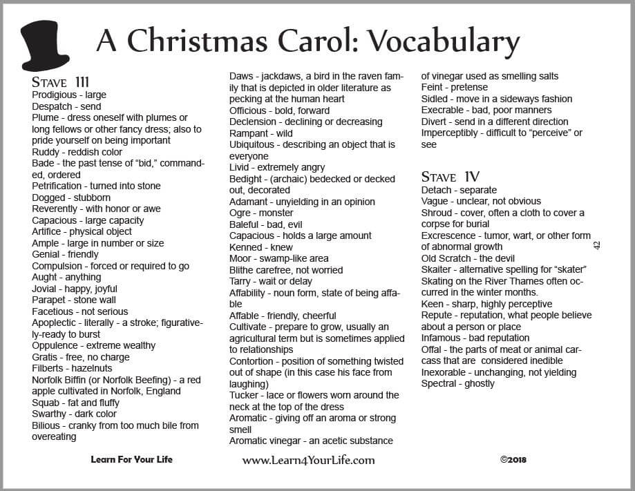 Christmas Carol Vocabulary