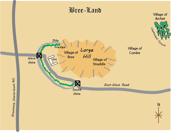 Fellowship of the Ring Color Map of Bree