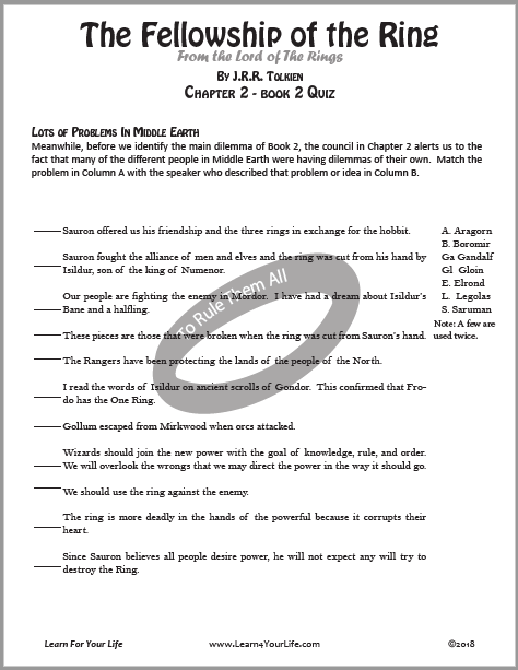 Fellowship of the Ring Unit Study