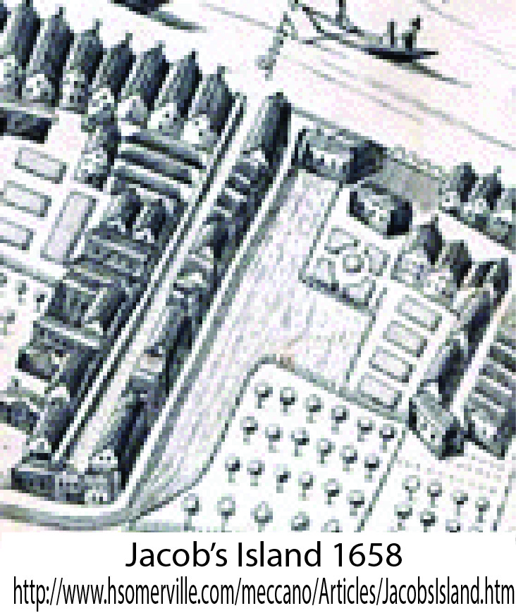 Jacob's Island 1658 map