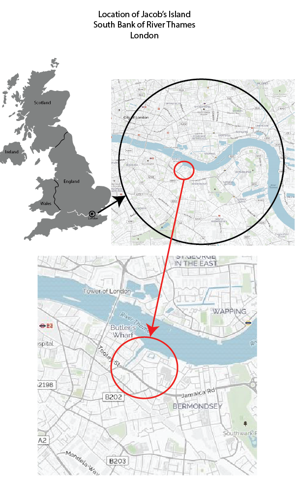 Location of Jacobs Island