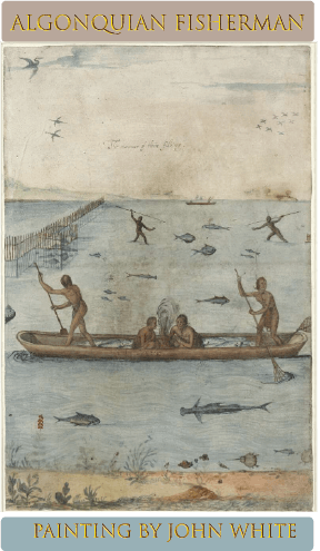 John White Painting of Algonquian Fishermen