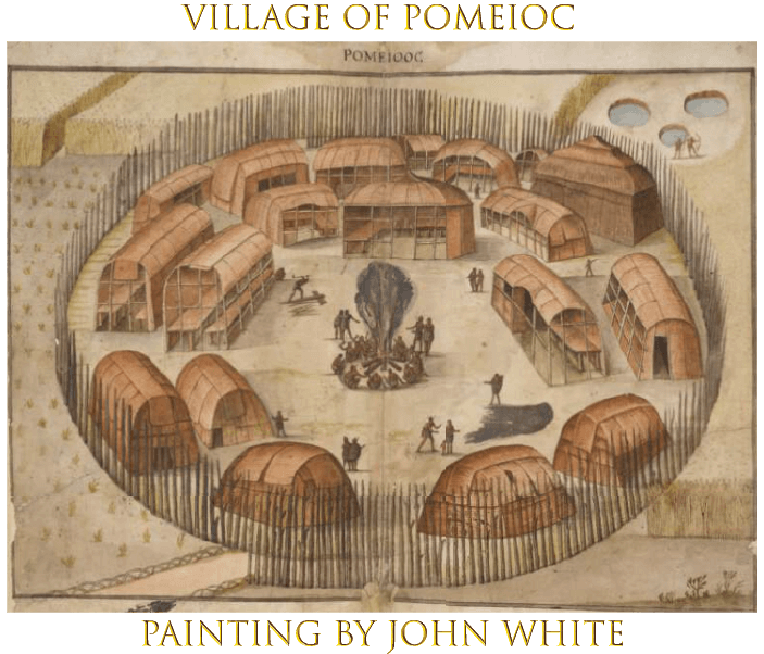 John White Painting of Pomeioc Village