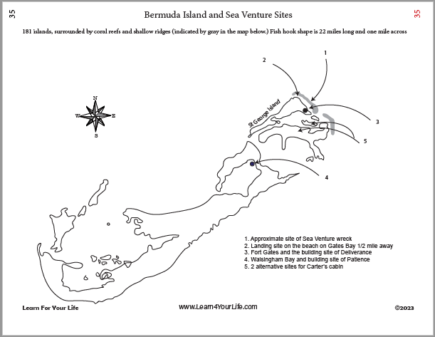 Sea Venture and Bermuda map
