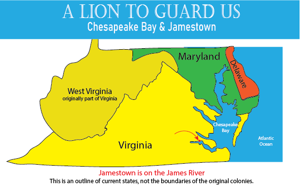 Jamestown on the James River of Chesapeake Bay