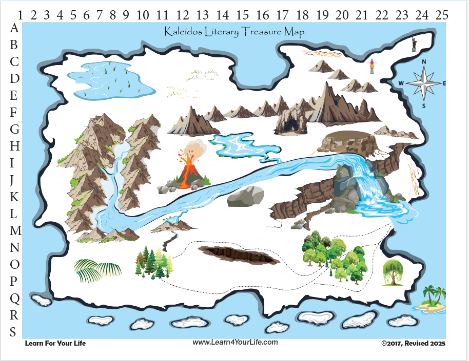 Colored Literary Treasure Map
