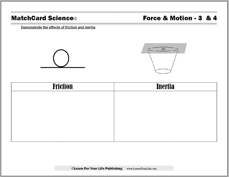 Friction and Inertia Worksheet