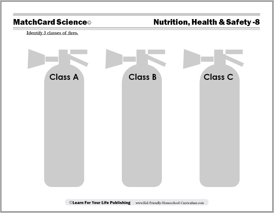 classes of fire worksheet