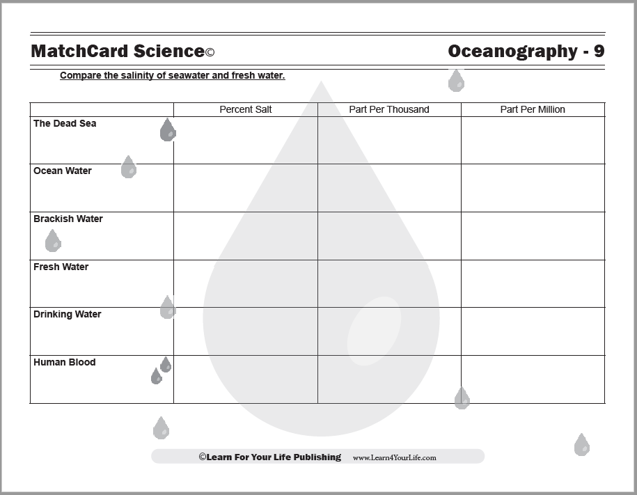 Saltwater Worksheet