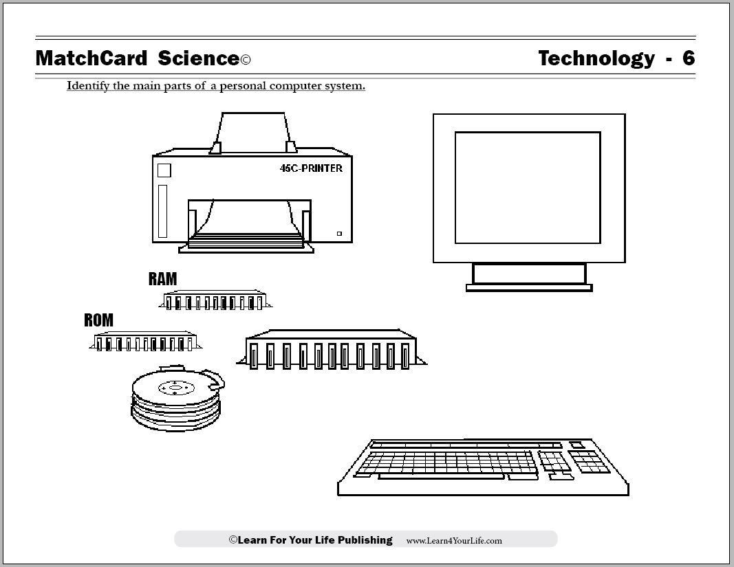 Parts of a Computer Worksheet