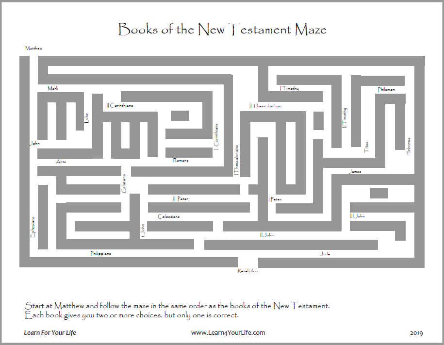 Books of the New Testament maze