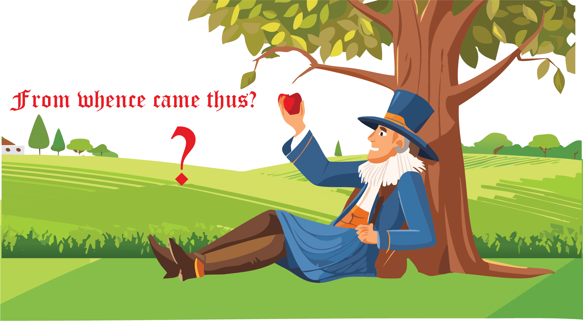 Newton under the apple tree