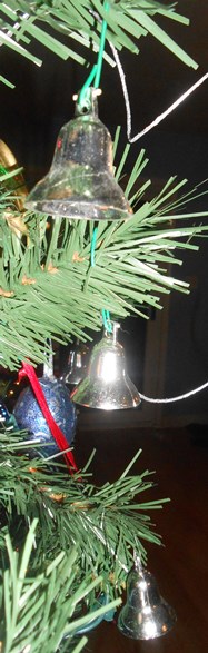 Silver Bells on Christmas Tree