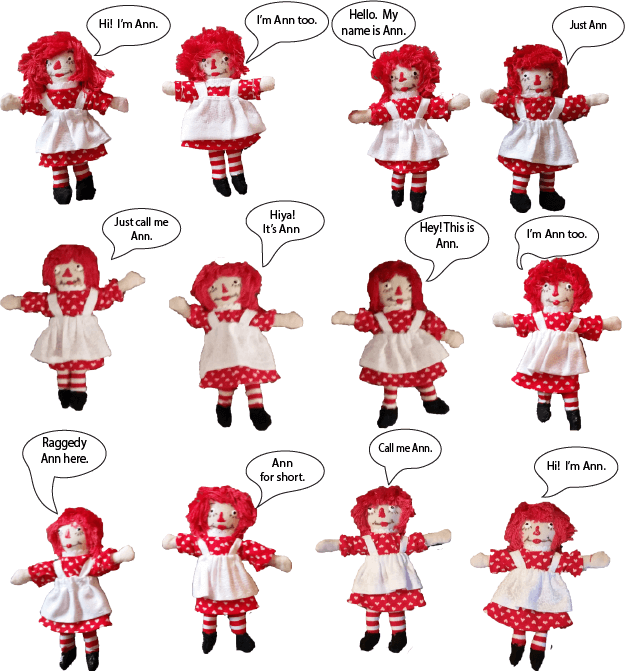 12 Raggedy Ann Ornaments