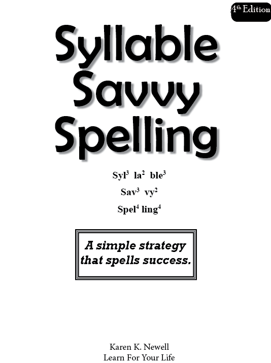 Syllable Savvy Spelling 4; Lesson 2; Two Column