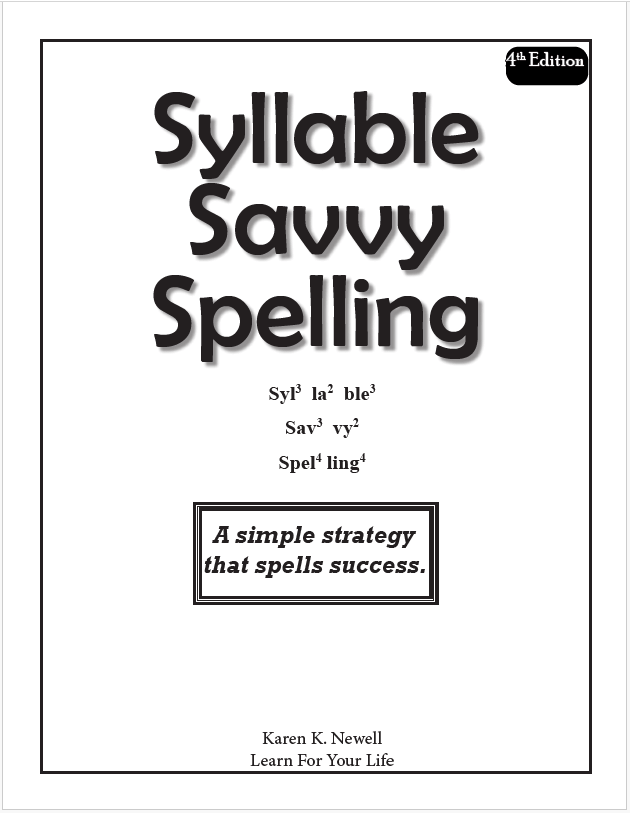 Inside Cover of Syllable Savvy Spelling