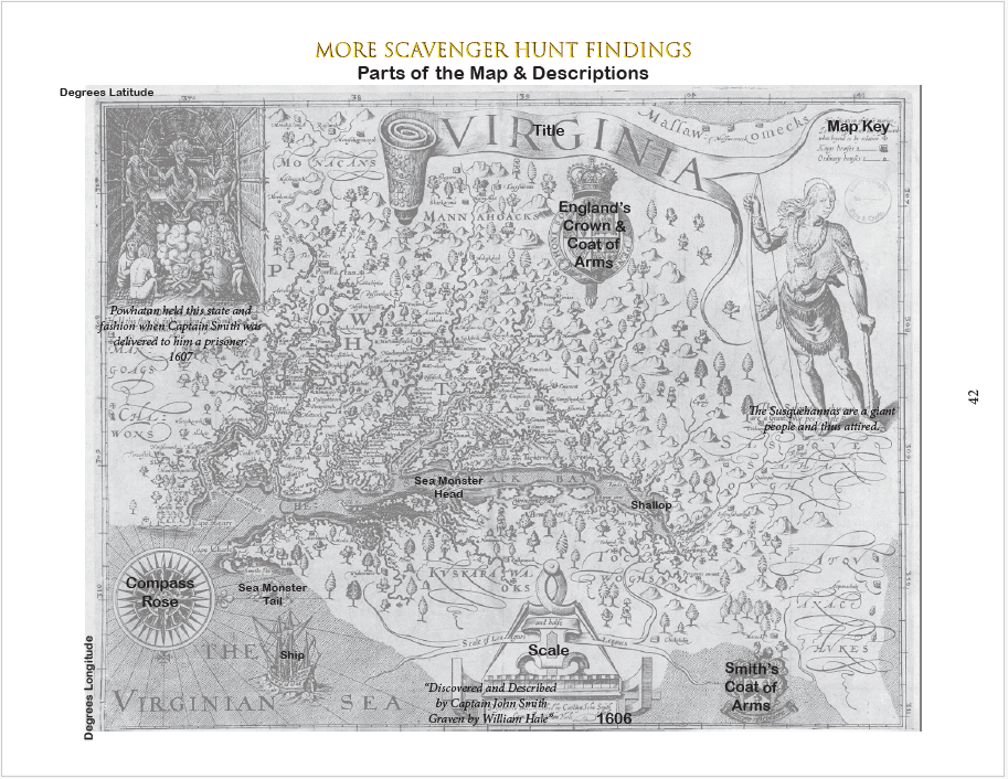 Captain John Smith's 1612 Map of Virginia Scavenger Hunt