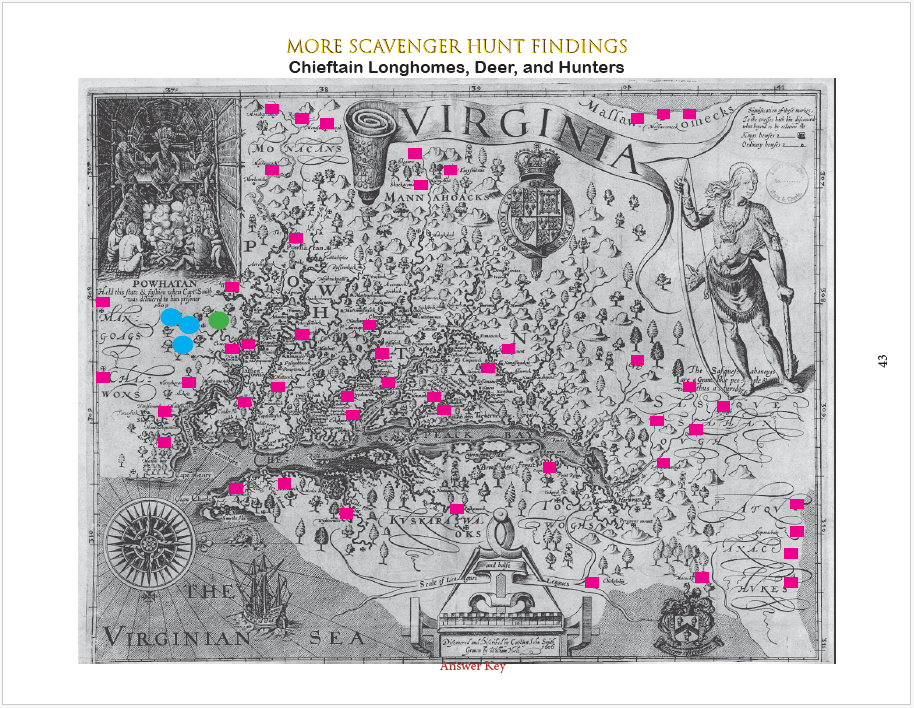 Longhouses on Smith's Map of Virginia