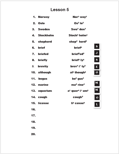 Syllable Savvy Spelling Two Columns