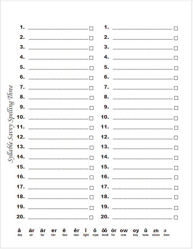 Syllable Savvy Columns
