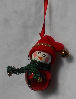 snowman bell ornament