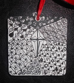 Star of Bethleham Zentangle Christmas Tree Ornament