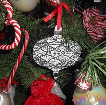 Zentangle Christmas Tree Ornament